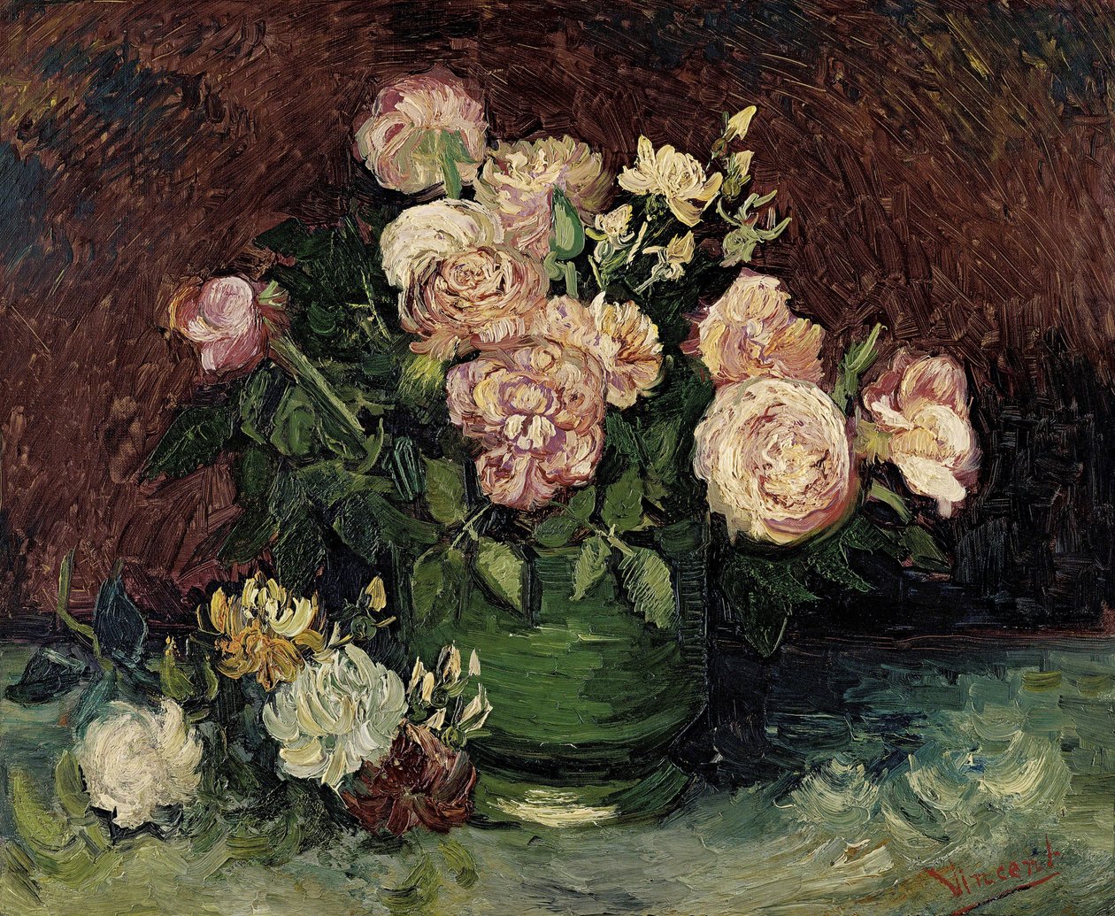 Ruusut ja pionit, 1886. tekijältä Vincent van Gogh