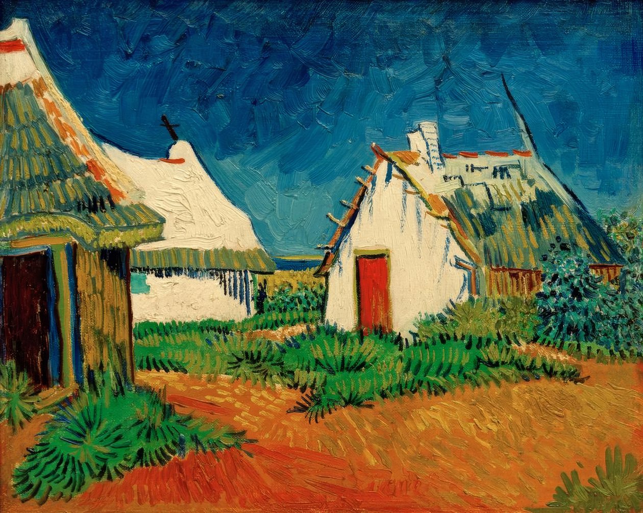 Drei weiße Hütten Saintes-Mariesissa tekijältä Vincent van Gogh