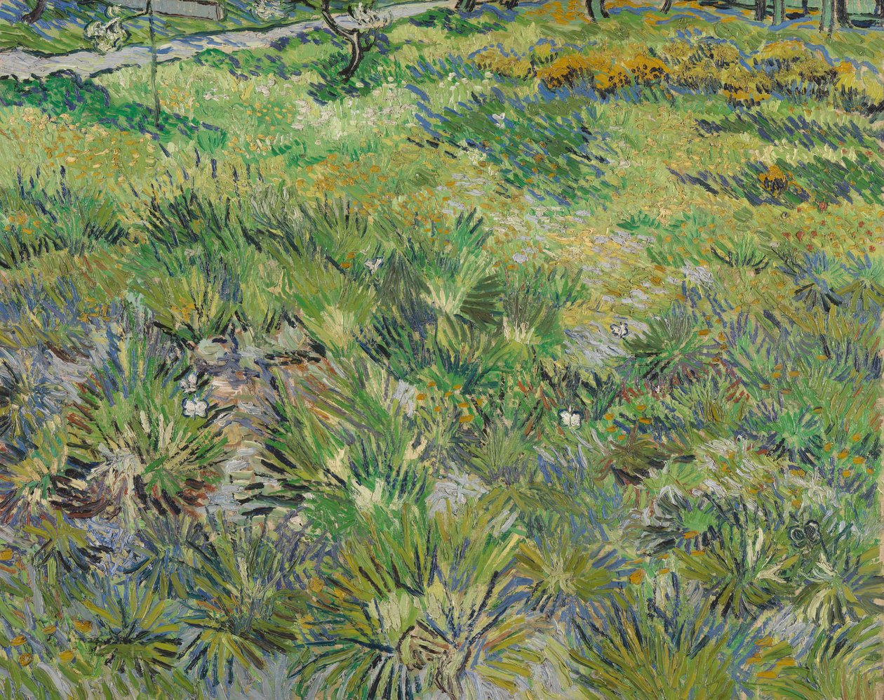 Pitkä ruoho ja perhoset, 1890 tekijältä Vincent van Gogh