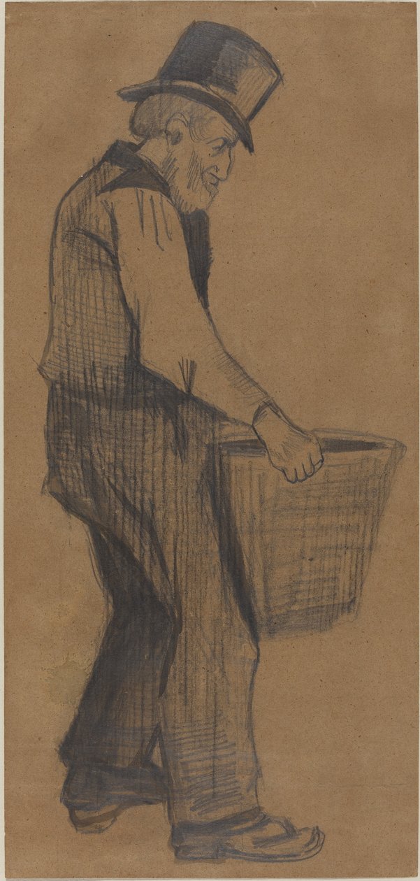 Vanha mies kantoi ämpäriä, 1882. tekijältä Vincent van Gogh