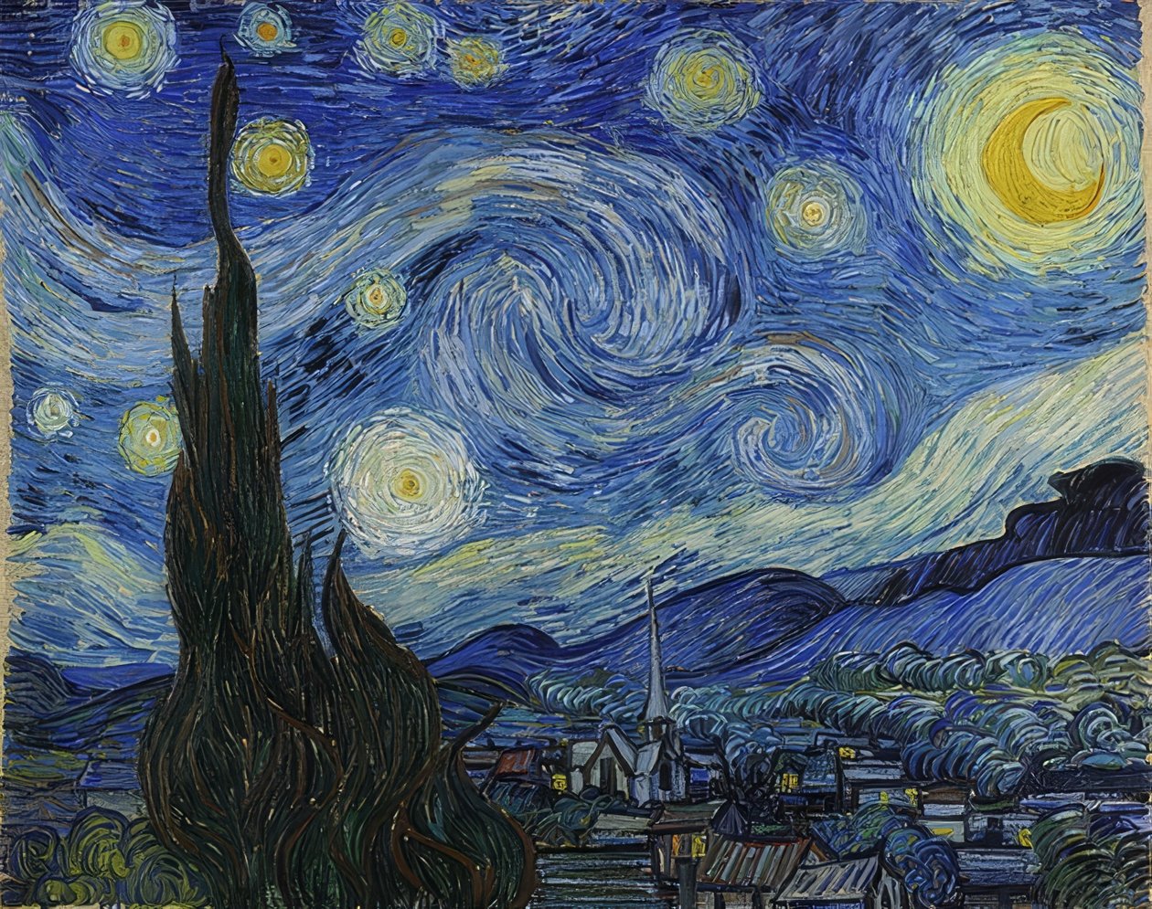 Tähtitaivas. 1889 tekijältä Vincent van Gogh
