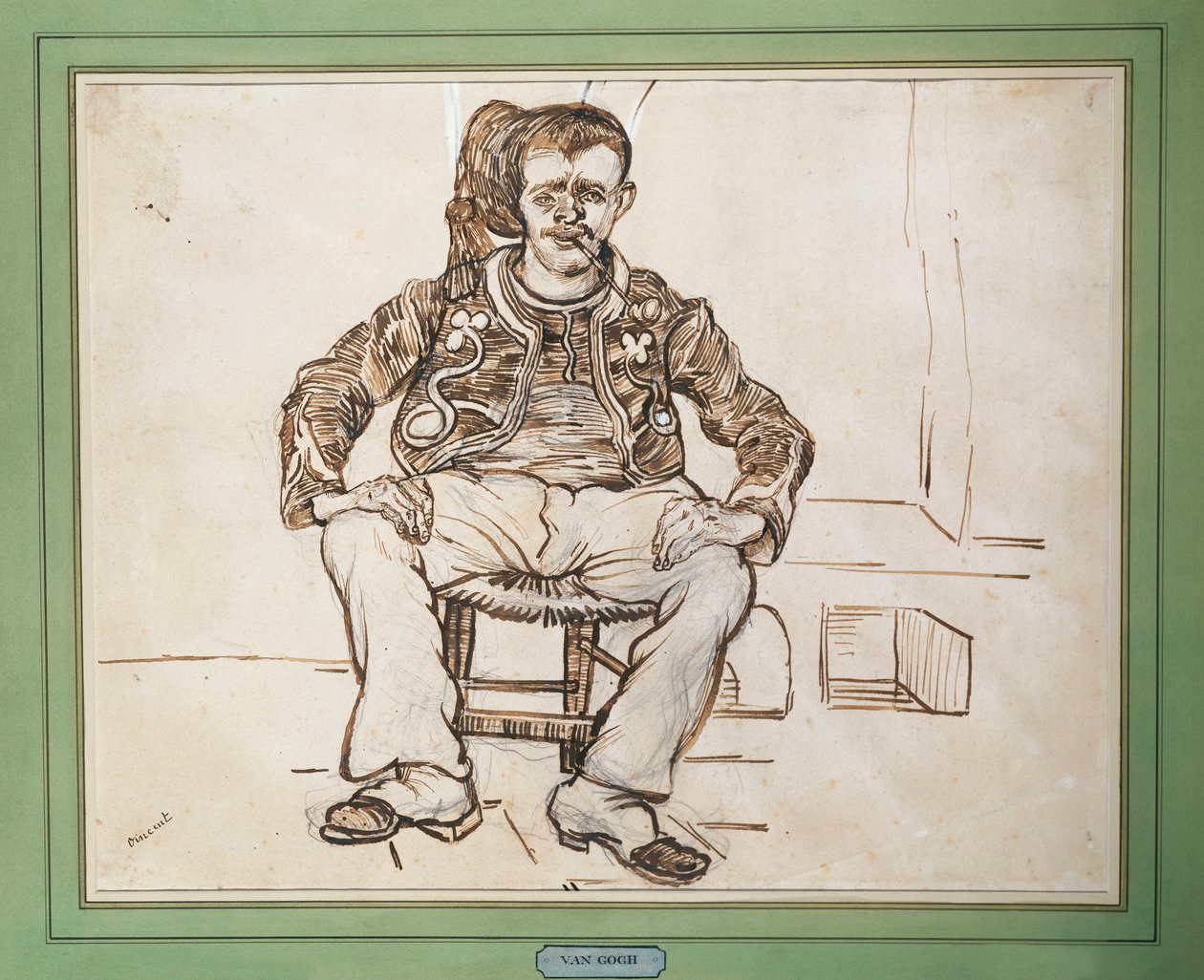 Zouave, istuva, 1888 tekijältä Vincent van Gogh