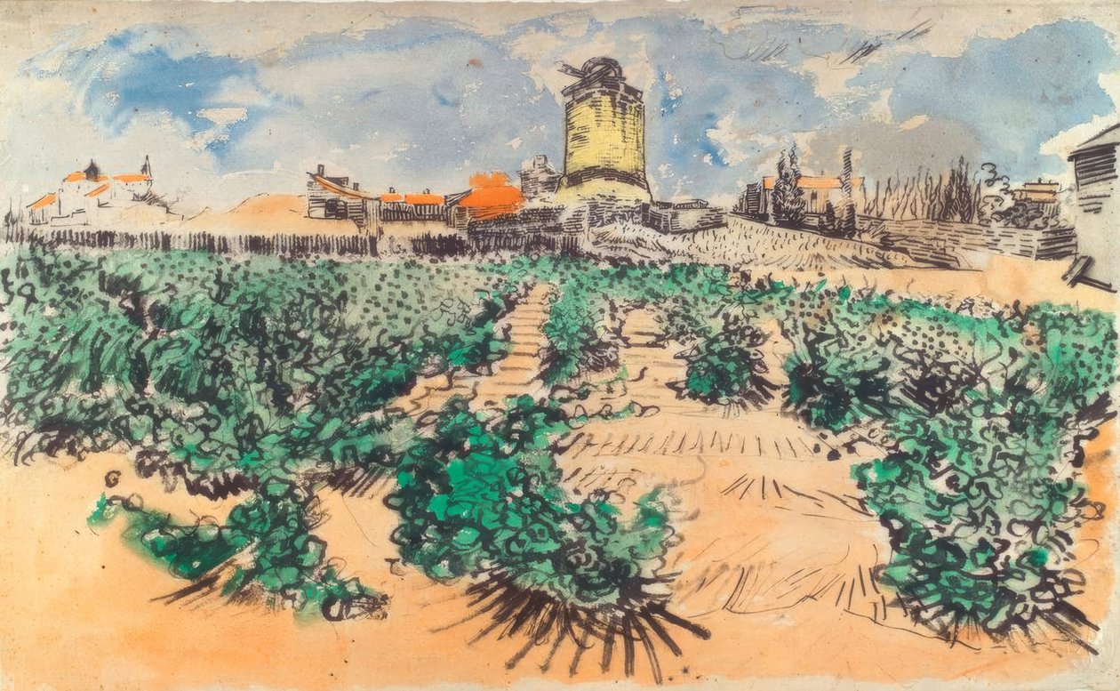 Van Gogh / Mühle von A.Daudet Fontvieille tekijältä Vincent van Gogh