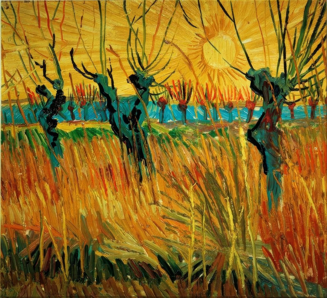 Pajut auringonlaskun aikaan tekijältä Vincent van Gogh