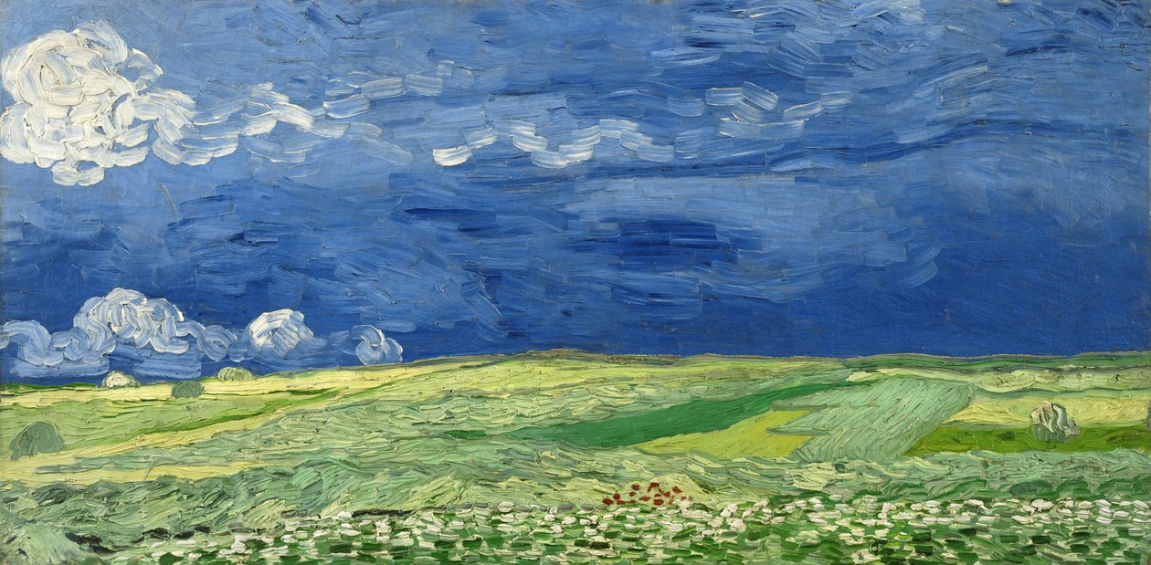 Vehnäpelto ukkospilvien alla, 1890 tekijältä Vincent van Gogh