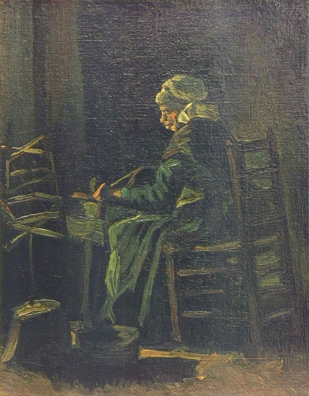 Nainen pyörivässä pyörässä, 1885 tekijältä Vincent van Gogh