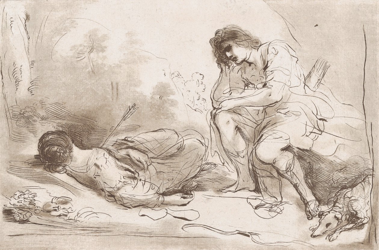 Cephalus ja Procris, 1764-98. tekijältä Vincenzio Vangelisti