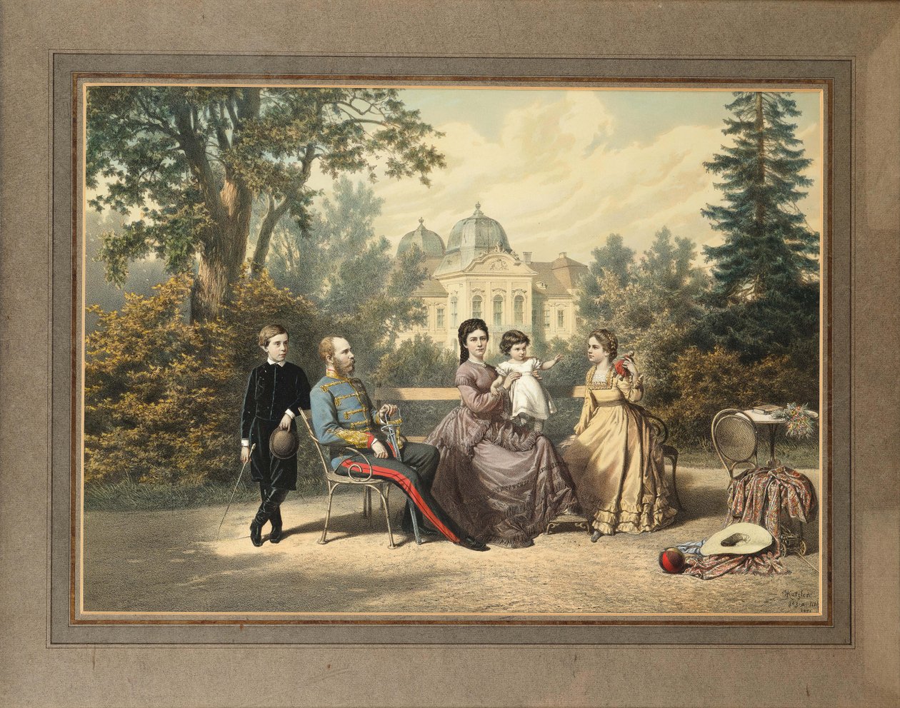 Keisarillinen perhe Gödöllossa, 1871. tekijältä Vinzenz Katzler