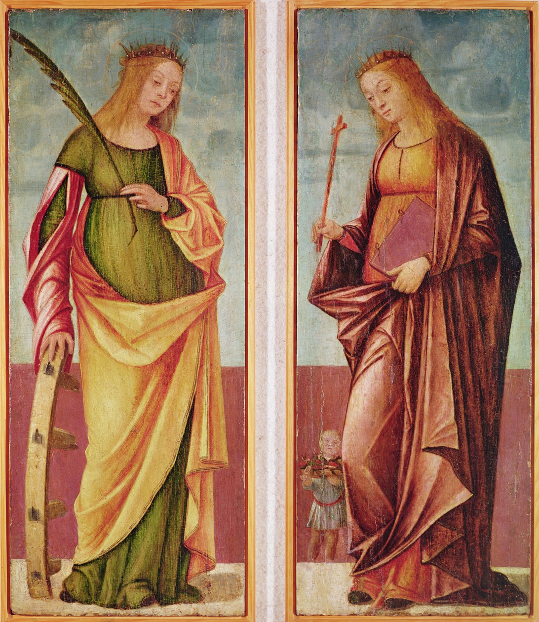 Pyhä Katariina Aleksandrialainen ja St. Paraceve tai Veneranda tekijältä Vittore Carpaccio