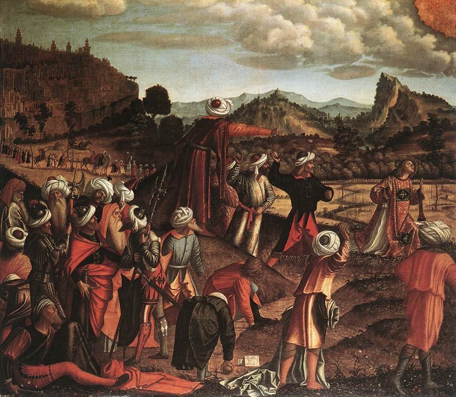 Pyhän Stefanuksen kivittäminen tekijältä Vittore Carpaccio