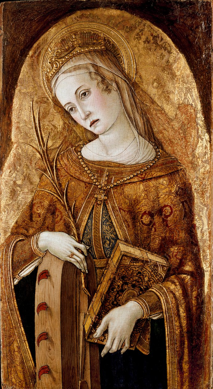 Pyhä Katariina Aleksandrialainen, 1490-luvun alku tekijältä Vittore Crivelli