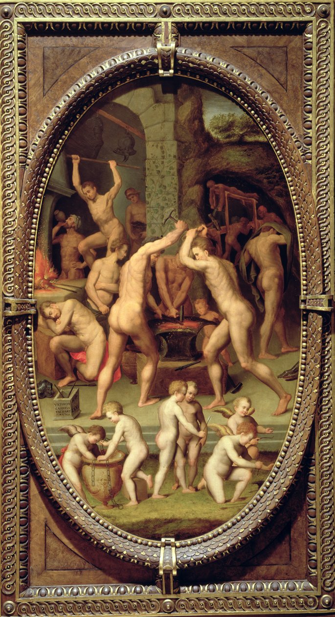 The Forge of Vulcan, 1572 (liuskekivi) tekijältä Vittorio Casini