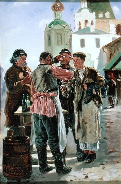 Kvass Myyjä, 1879 tekijältä Vladimir Egorovic Makovsky