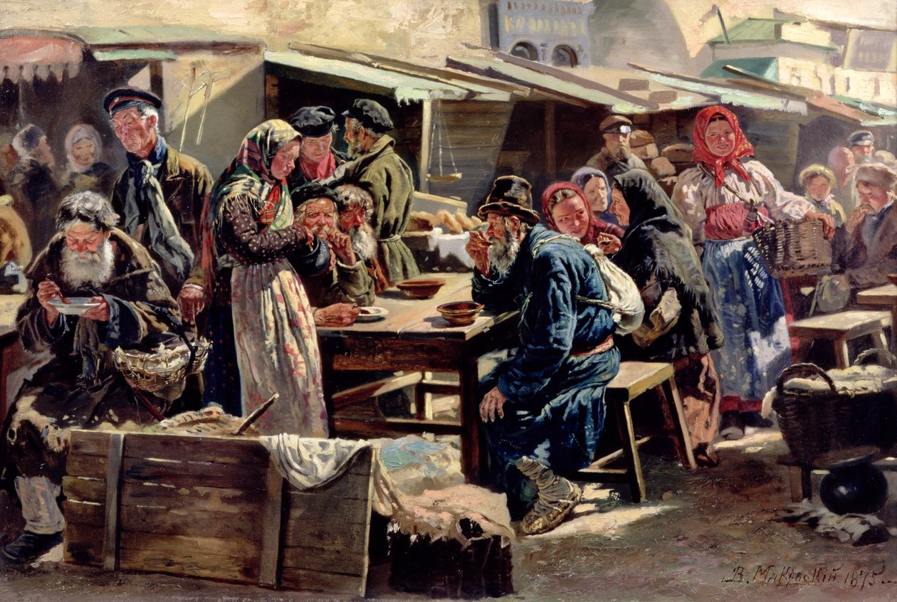Ateria, 1875 tekijältä Vladimir Egorovic Makovsky