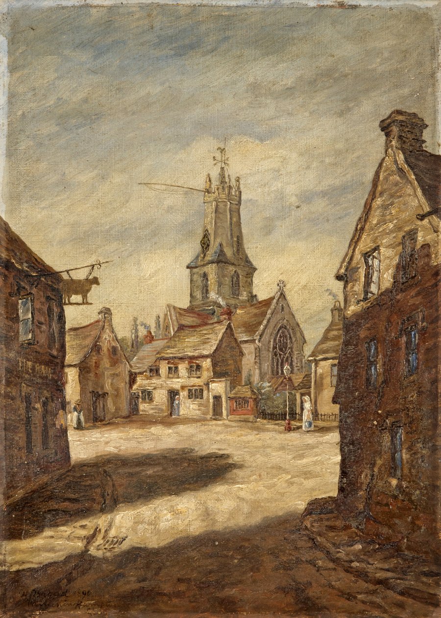Minchinhampton Church, Stroud, Gloucestershire, n. 1890 tekijältä W. Brigad