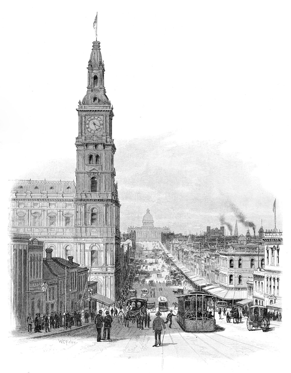 Bourke Street, Melbourne, Victoria, Australia, 1886. tekijältä WC Fitler