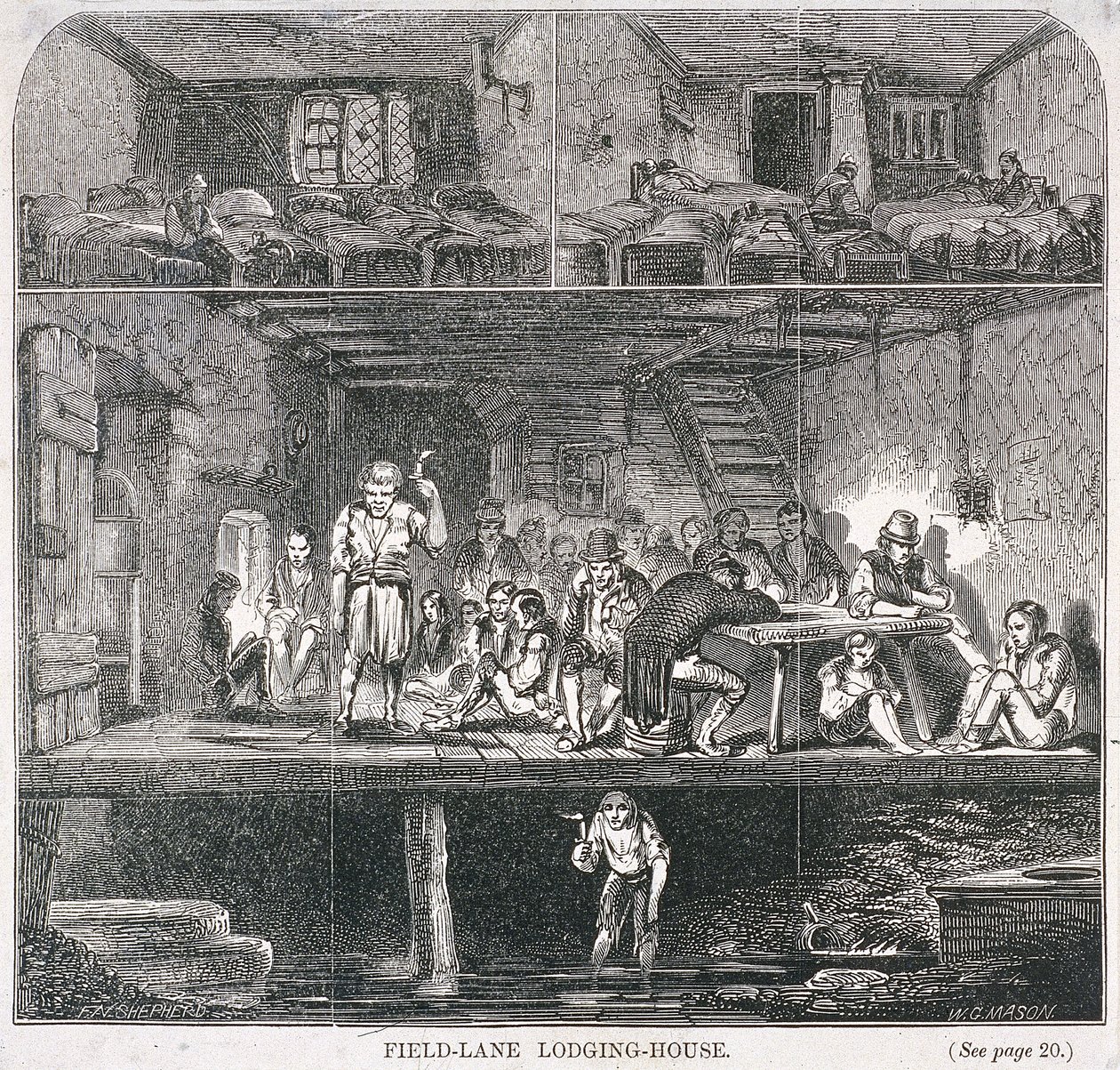 Field Lane Lodging House, Lontoo, 1847 tekijältä WG Mason