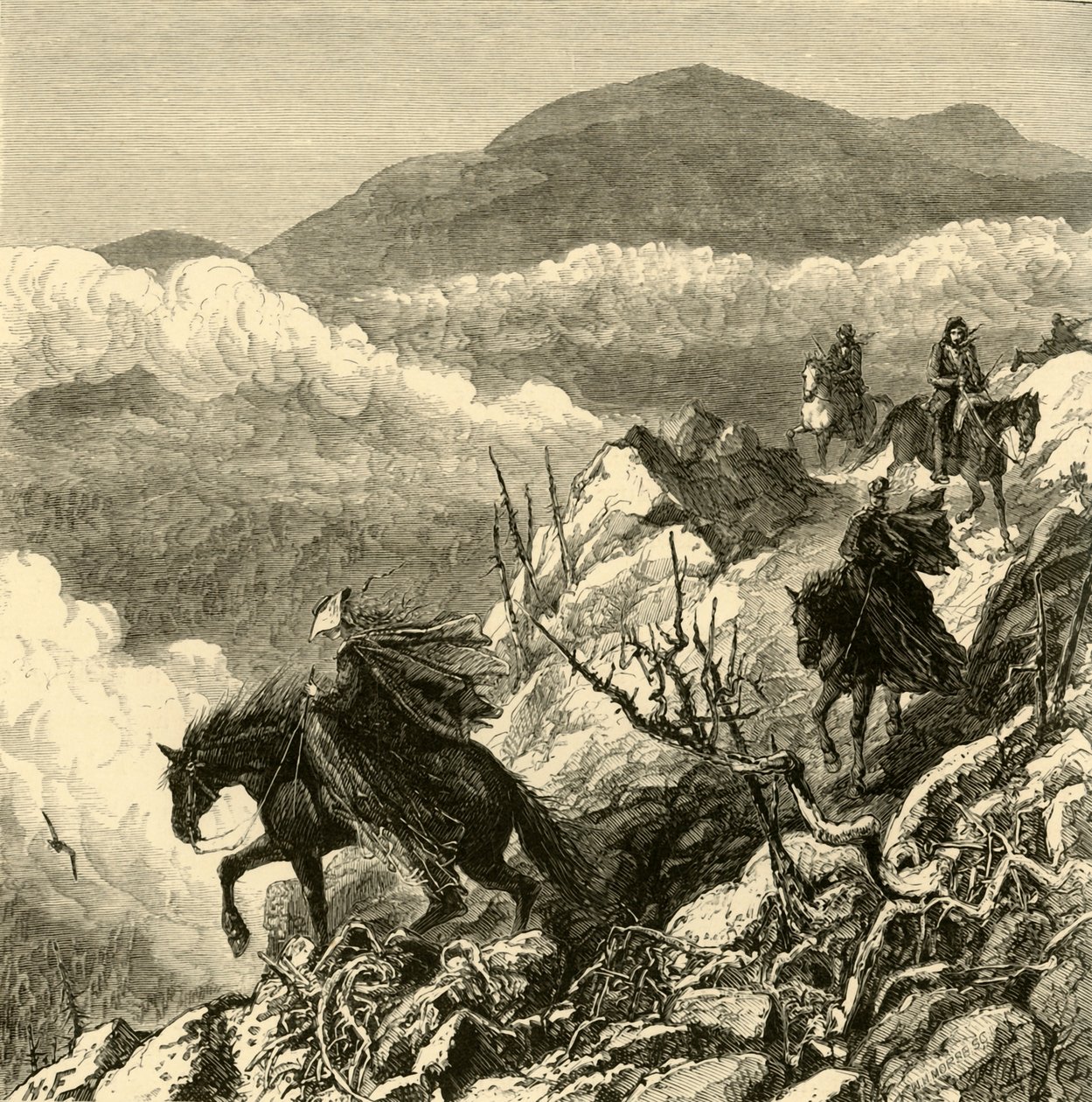 Laskeutuminen Mount Washingtonista, 1872. tekijältä W.H. Morse