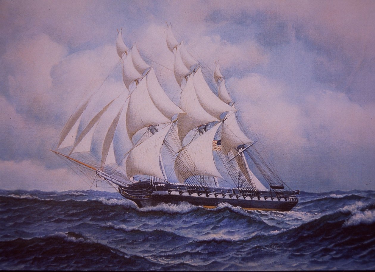 USS Constitution (väri litho) tekijältä John Ward Dunsmore