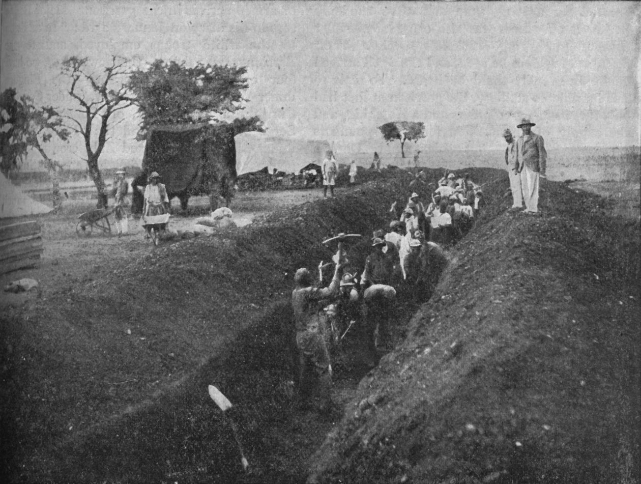 Mafeking: Alkuperäiset kaivaavat kaivantoa, 1902 tekijältä W. H. Weekes