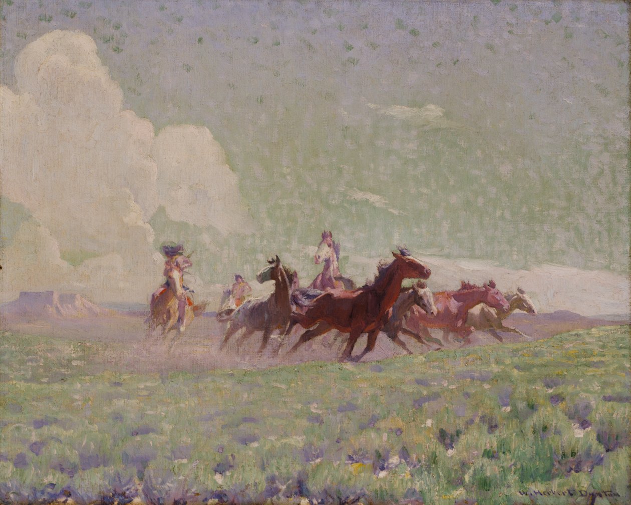 Vihollisten hevoset, n. 1912-1920. tekijältä W. Herbert Dunton