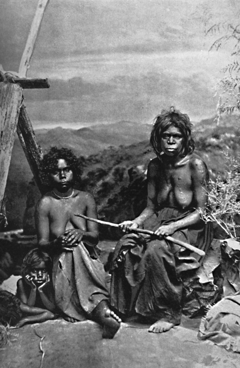 Australialainen nainen ja hänen lapsensa, 1902 tekijältä W. Lindt