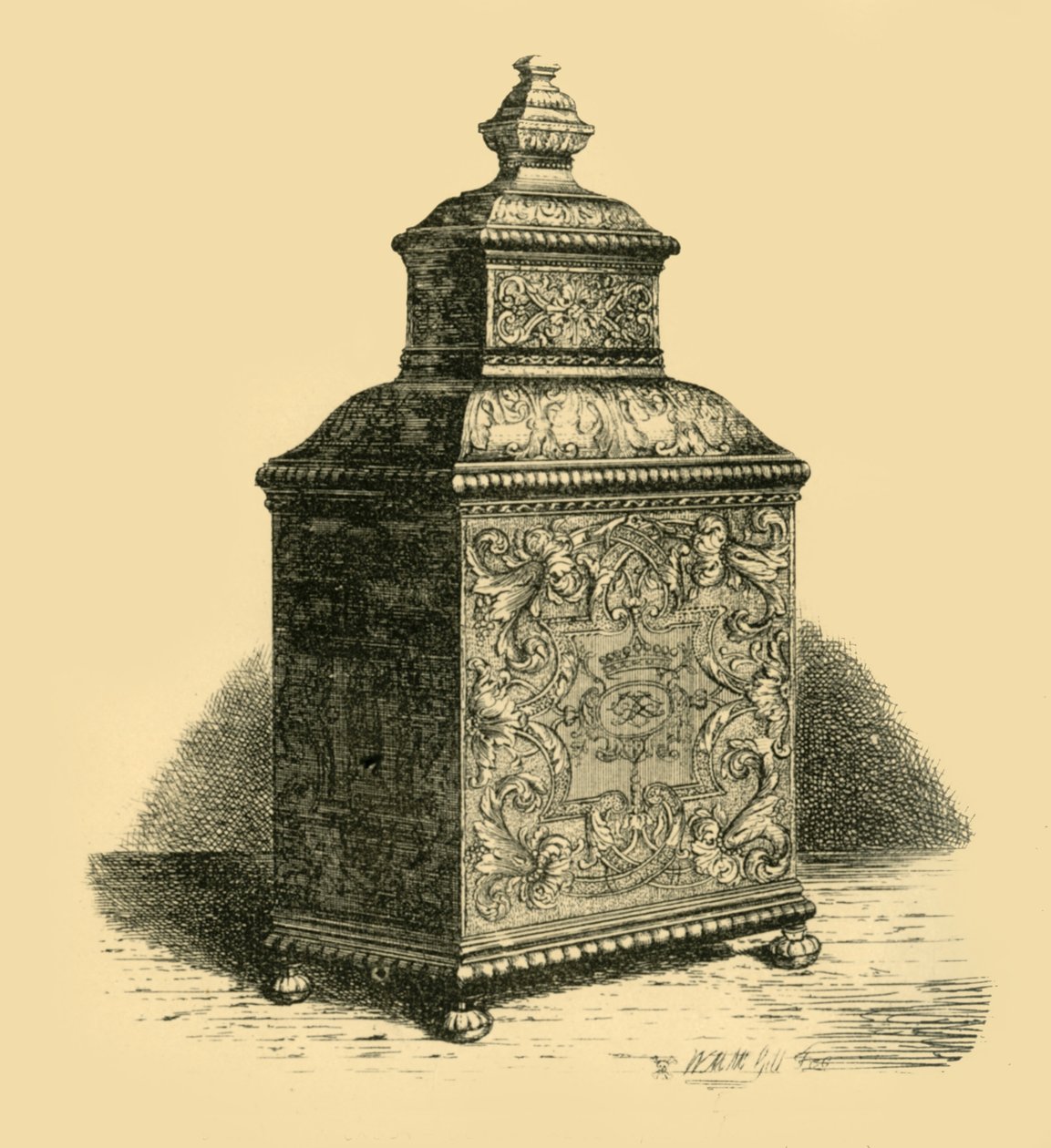 Hopeinen teepussi, 1716, 1881. tekijältä W. M. McGill