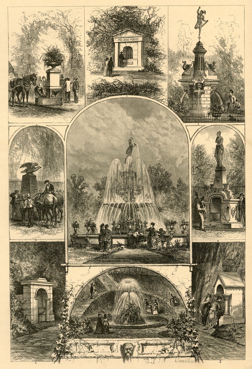 "Funtains in Philadelphia", 1874. tekijältä W. Roberts