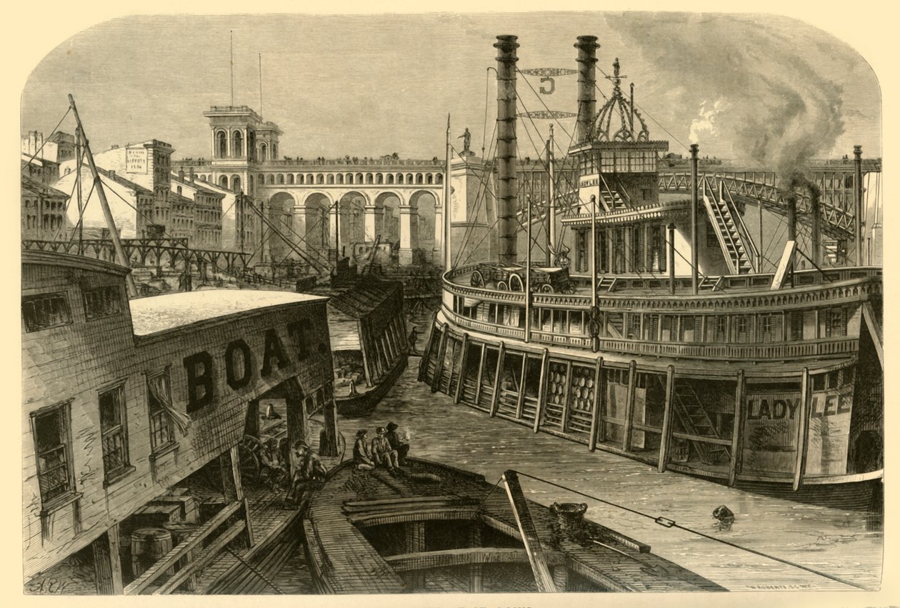 "The Levee at St. Louis", 1874. tekijältä W. Roberts