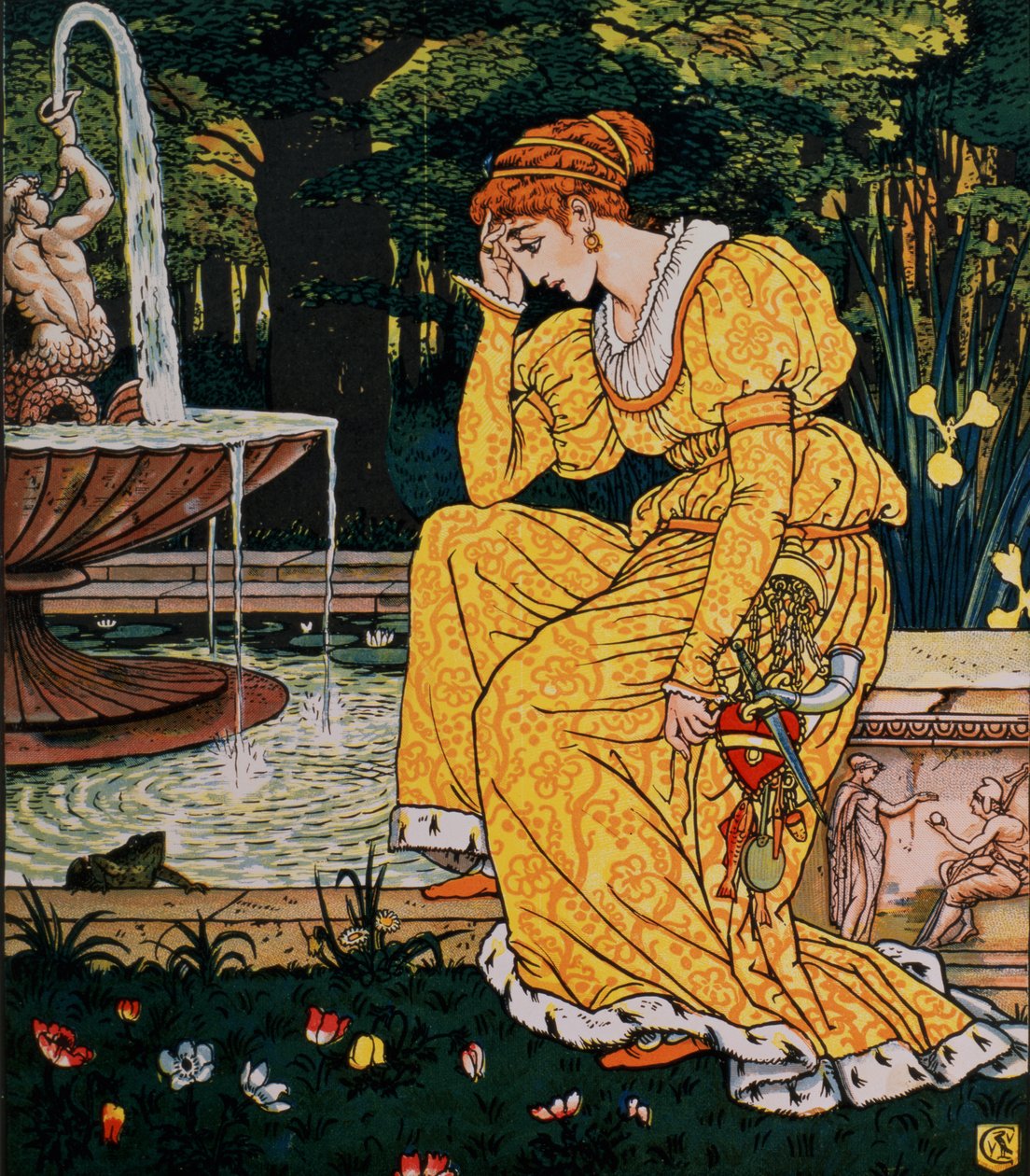 "Frog Prince and the Maiden", pub.1874, (kuva) tekijältä Walter Crane
