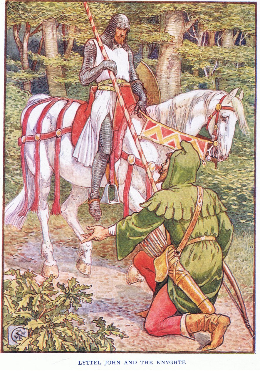 Pikku John ja ritari, noin 1920 tekijältä Walter Crane