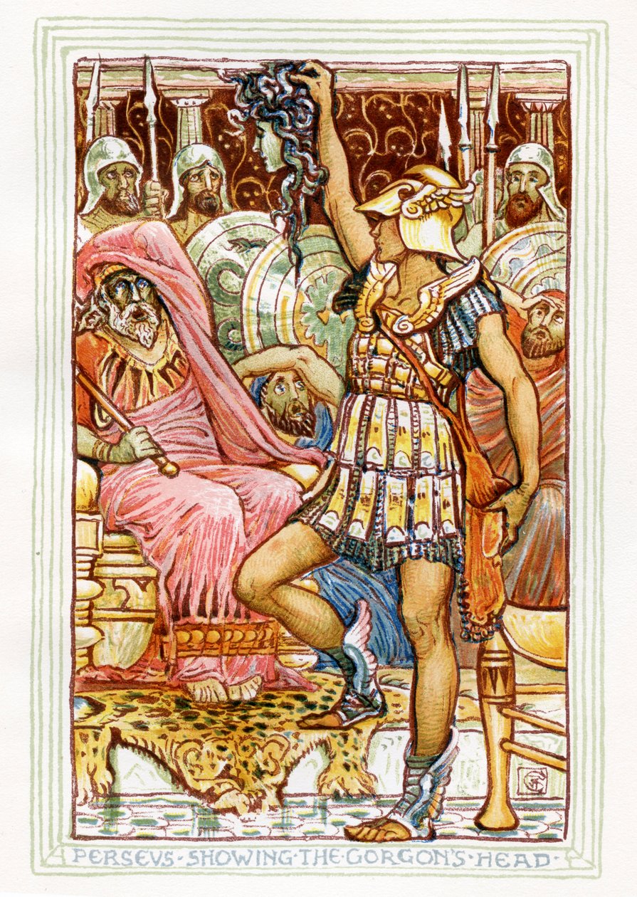 Perseus näyttää Medusan päätä tekijältä Walter Crane