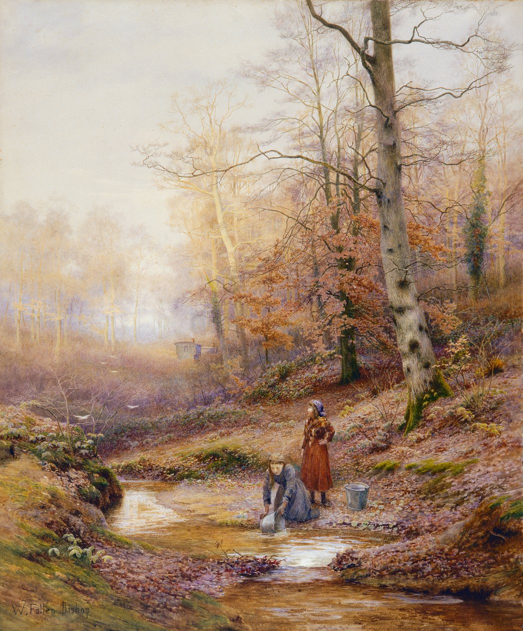 Autumn Woodland, n. 1900 (wc paperilla) tekijältä Walter Follen Bishop