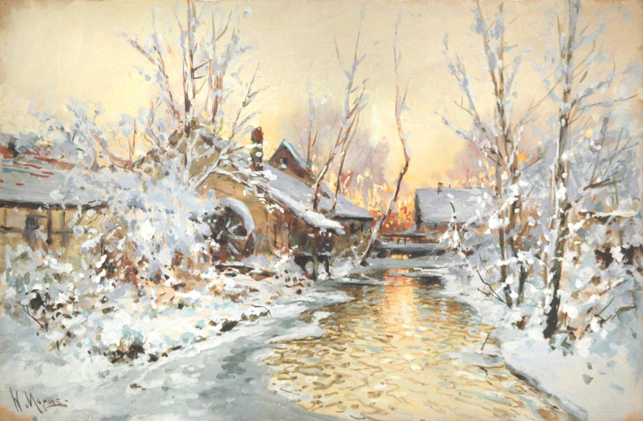 Verschneite Wassermühle tekijältä Walter Moras