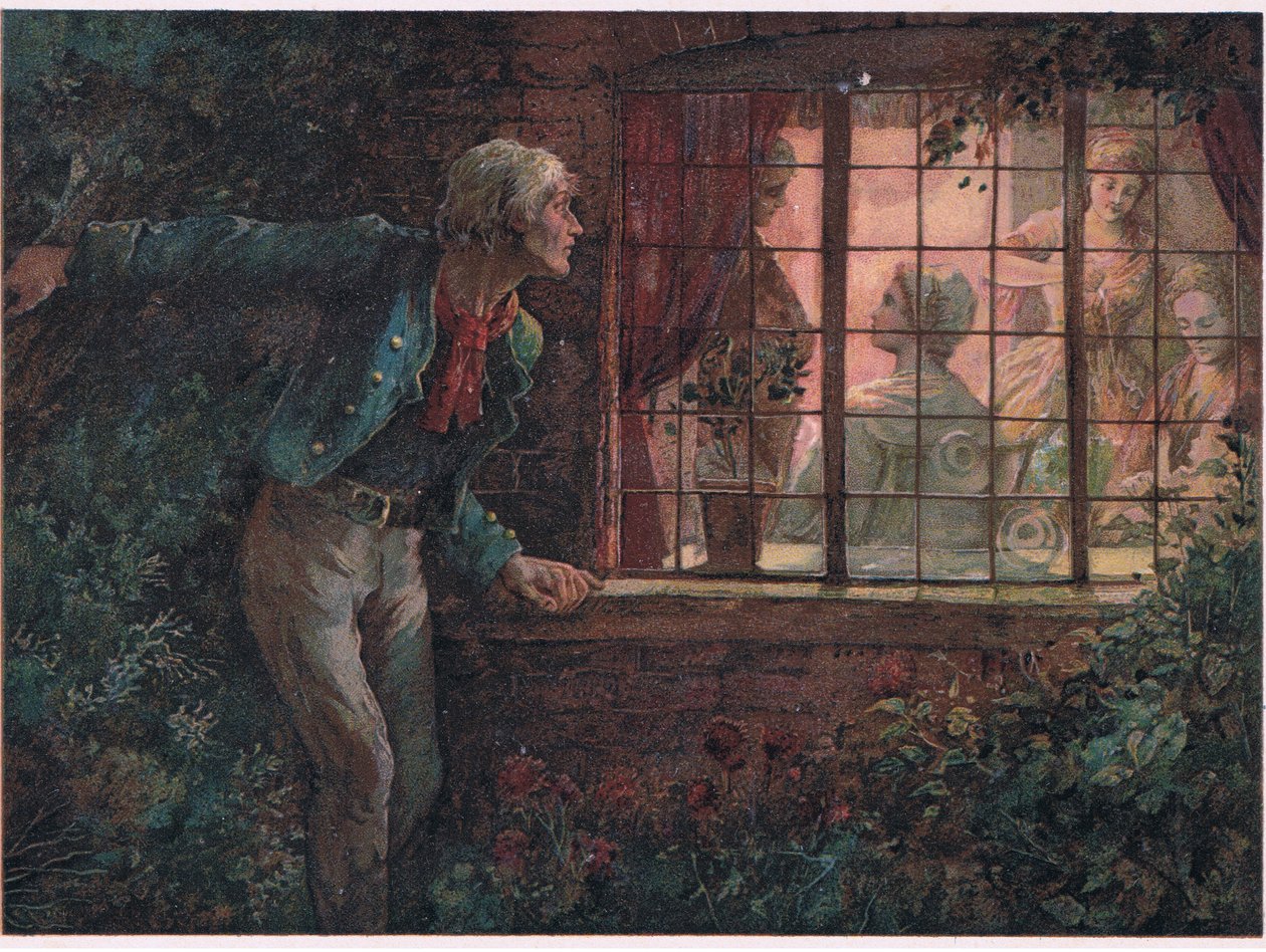 Enoch Ardenin paluu, kuvitus Tennyson Picturesilta, julkaisija E P Dutton & Co, n. 1900 tekijältä Walter Paget