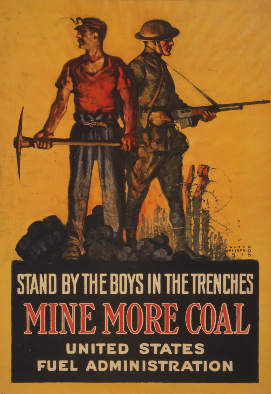 Stand by Boys in the Trenches, Mine lisää hiiltä, 1918 tekijältä Walter Whitehead