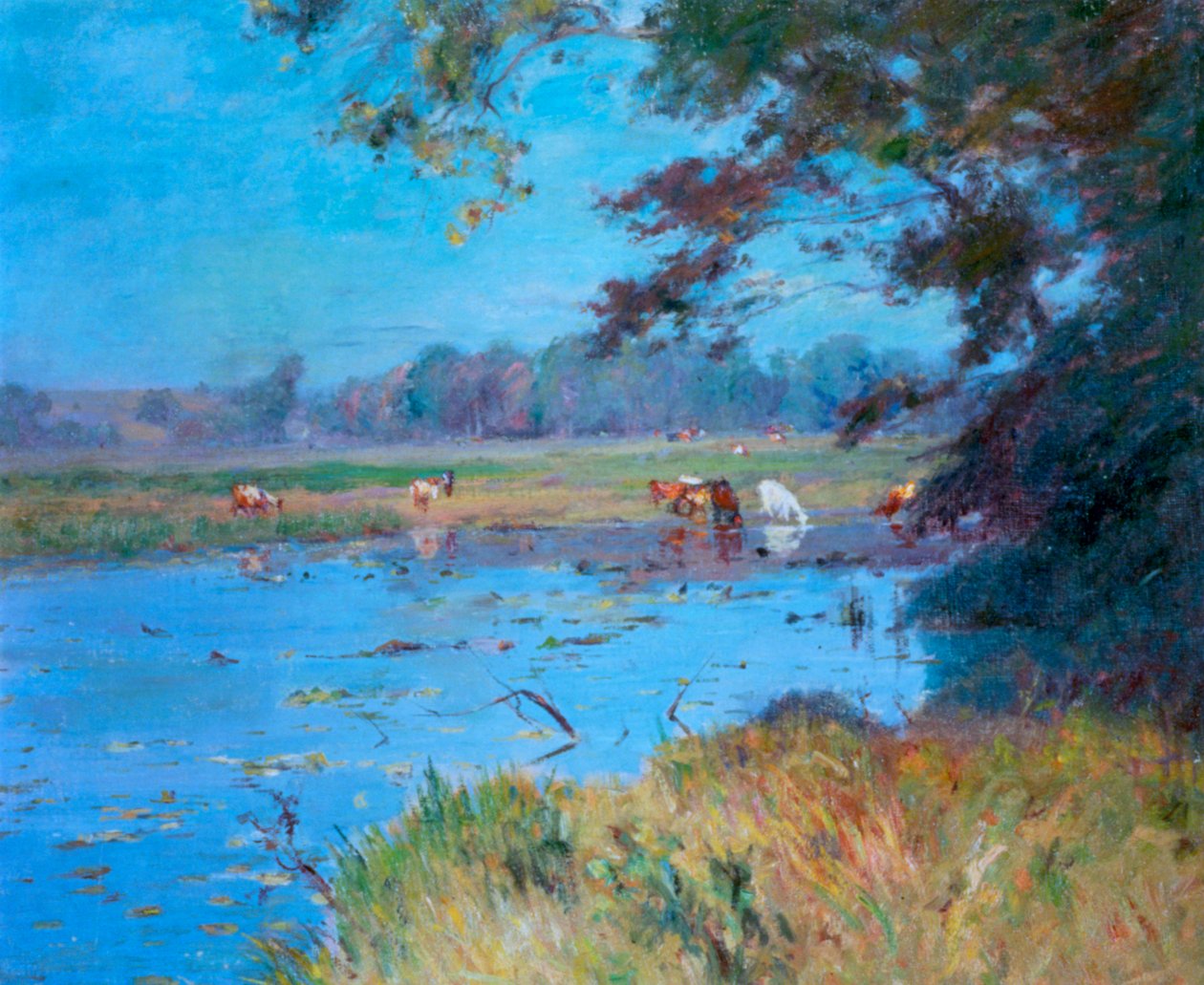 "The Watering Pond", c1868-1917 tekijältä Walter Clark