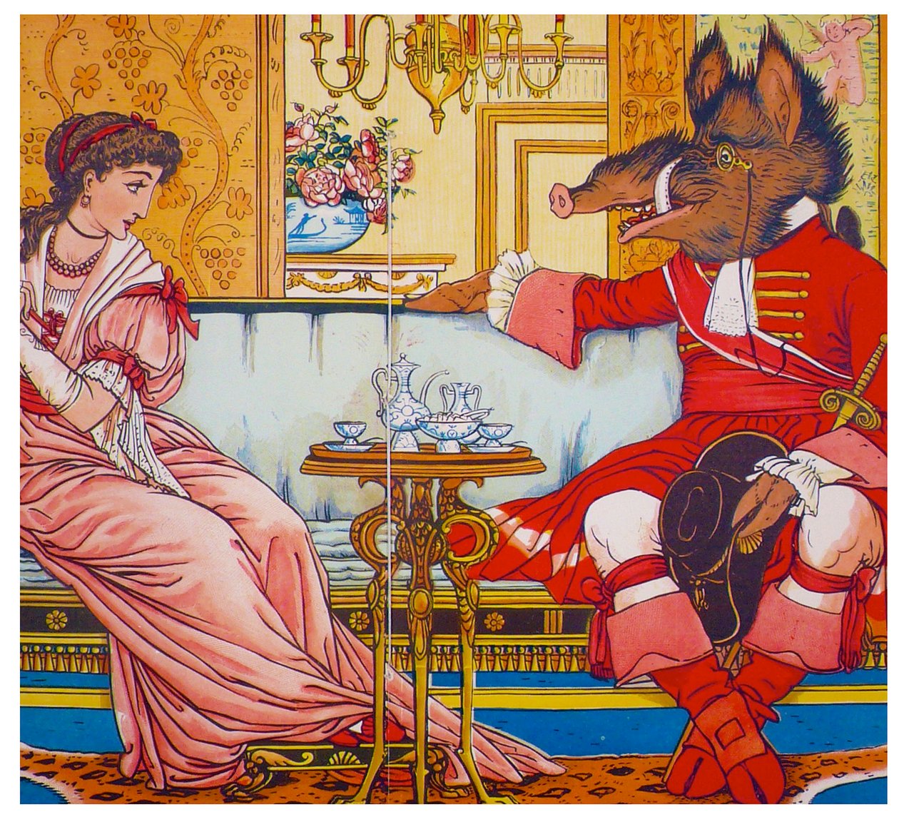 Kaunotar ja Hirviö, 1874 tekijältä Walter Crane