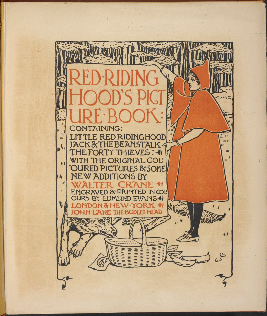 Kuvitus "Punahilkka". tekijältä Walter Crane