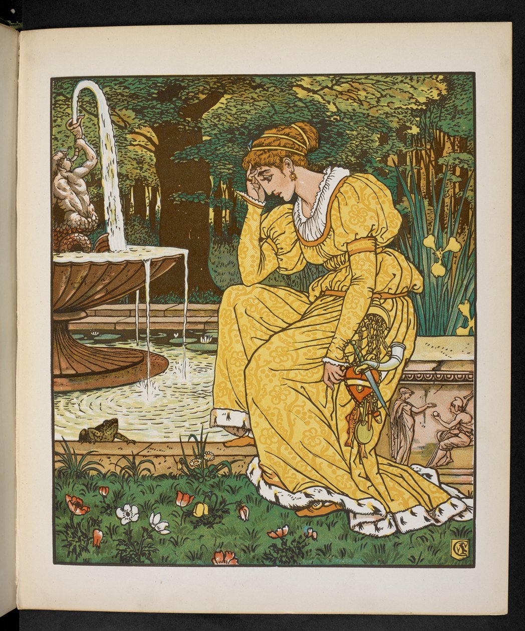 Kuvitus sammakkoprinssistä. tekijältä Walter Crane