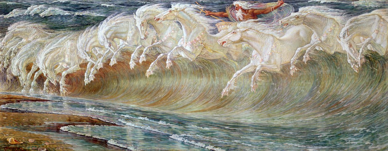Neptunuksen hevoset, 1892 tekijältä Walter Crane