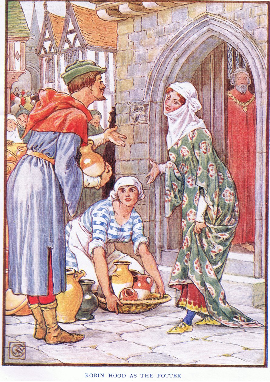Robin Hood savenvalajana, n.1920 tekijältä Walter Crane