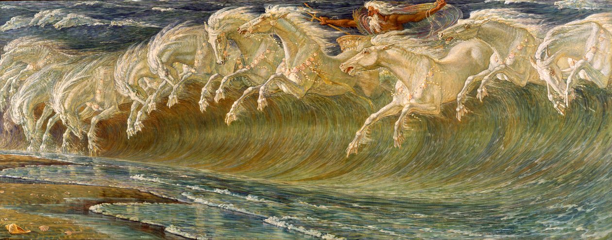 Neptunuksen hevoset, 1892 tekijältä Walter Crane