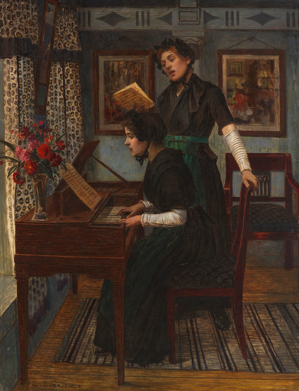 Musiikkitunti, c. 1890. tekijältä Walter Firle