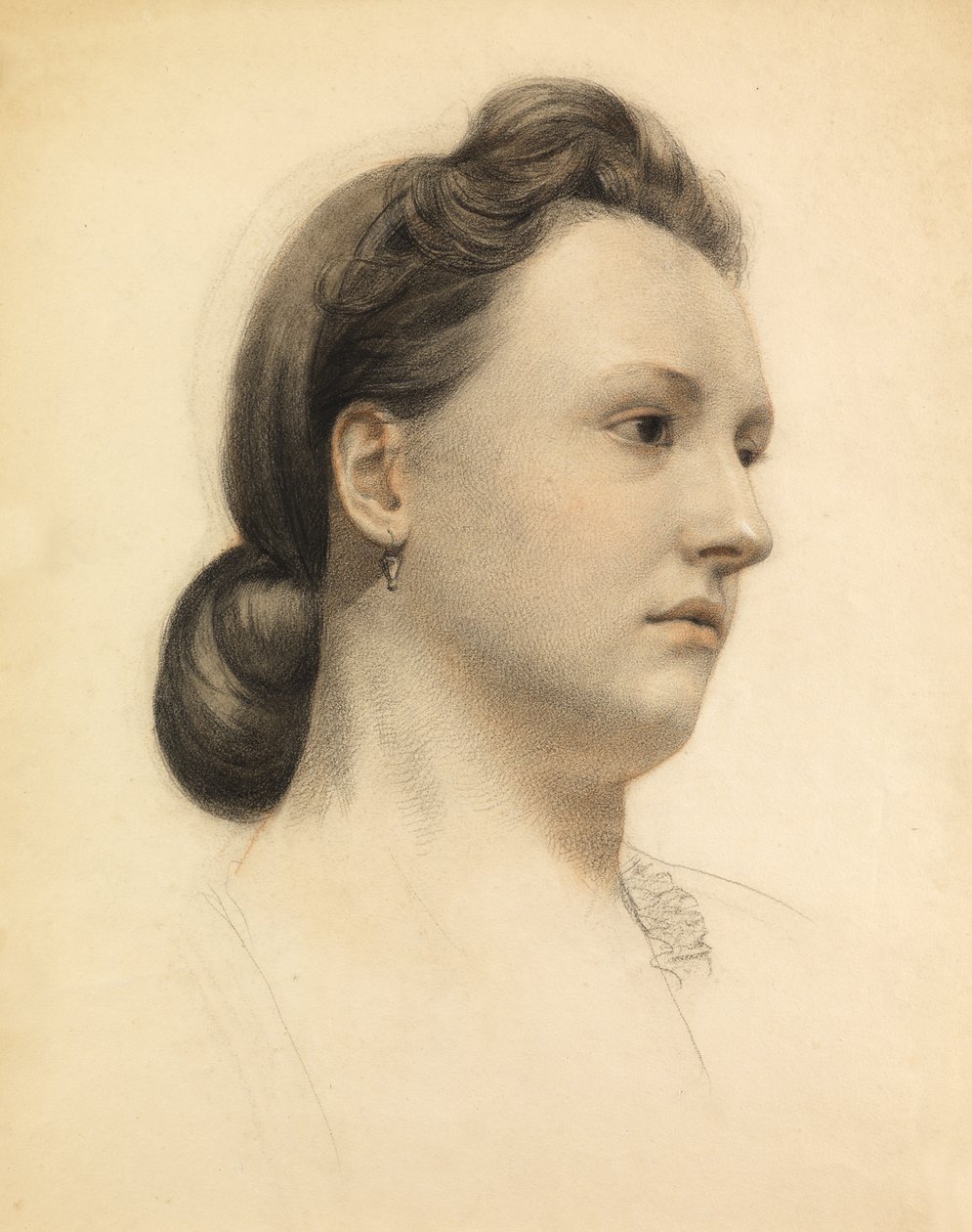 Miss Wells (värillinen liitu paperille) tekijältä Walter Fryer Stocks