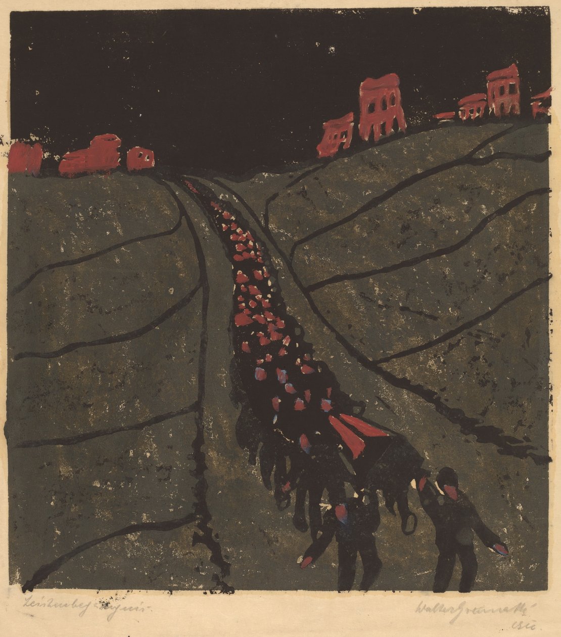 Hautaushautajaiset, 1916. tekijältä Walter Gramatte