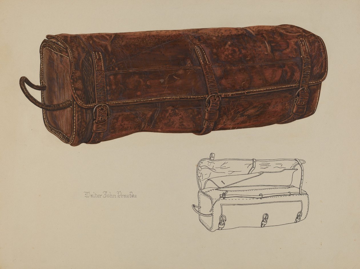 Nahkainen postilaukku, c. 1938. tekijältä Walter Praefke