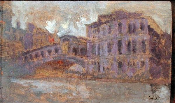 Rialton silta ja Palazzo Camerlenghi tekijältä Walter Richard Sickert