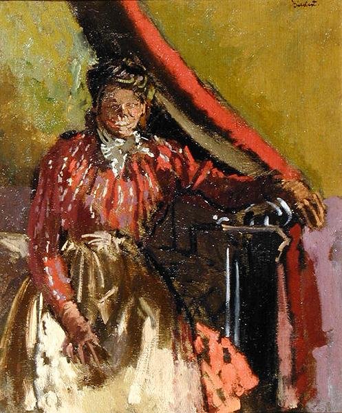 Nainen istuu sängyllä tekijältä Walter Richard Sickert