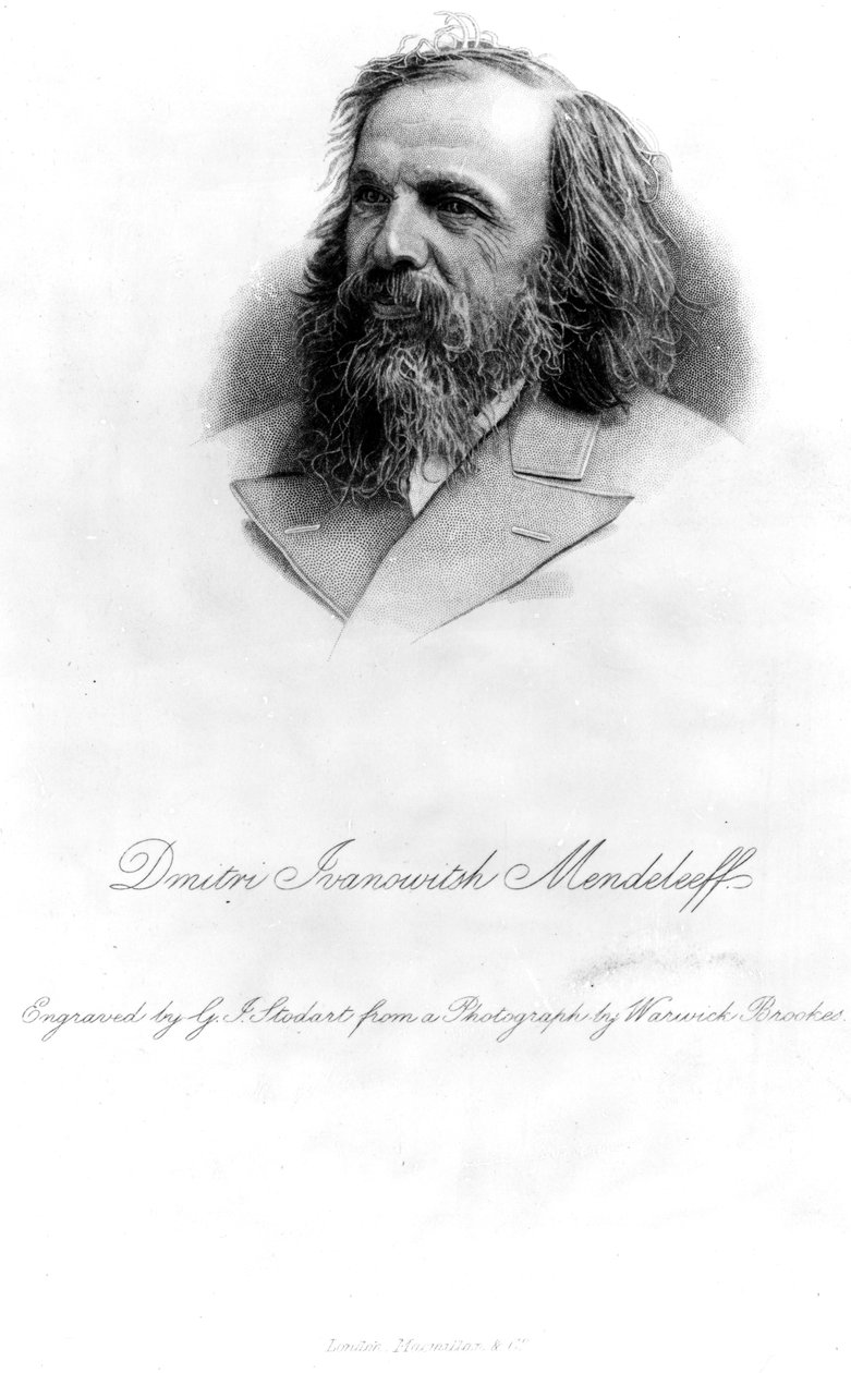 Dmitri Mendelejev, kaiverrettu George J. Stodartin toimesta. tekijältä Warwick Brookes